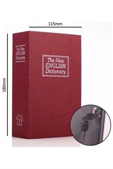Kitap Görünümlü Gizli Kasa Büyük Boy Anahtarlı Kilitli Para Kasası - 4