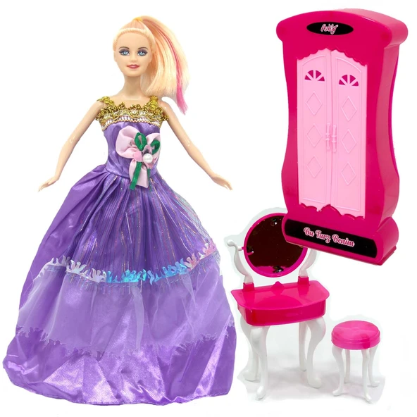 Anlily Makyaj Masalı Dolaplı Bebek - Resim 5