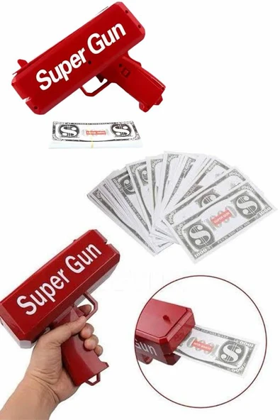 Para Dolar Atma Makinası Super Money Gun Para Saçma Fırlatma Tabancası - Resim 4