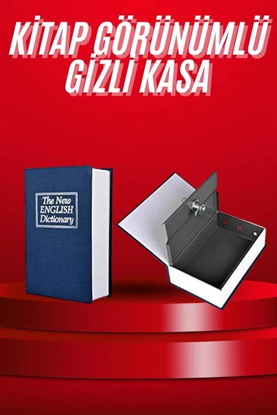 Kitap Görünümlü Gizli Kasa Büyük Boy Anahtarlı Kilitli Para Kasası - 2