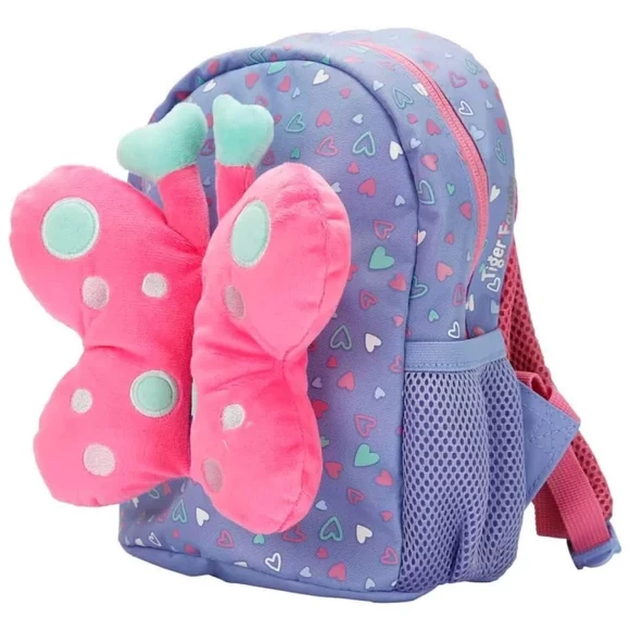 Peluş Kelebekli Mor Anaokulu Çantası - 2