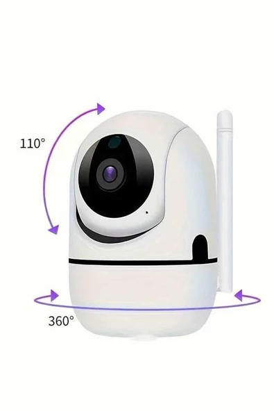 Baby Kamera Kablosuz 720P Beyaz 360 Derece Wifi Kamera Full HD 1080p - 5