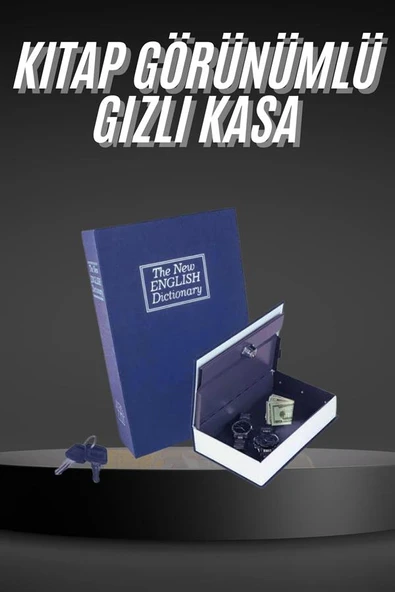 Kilitli Gizli Kasa Sözlük Kumbara Kitap Sözlük Görünümlü 18cm - 2