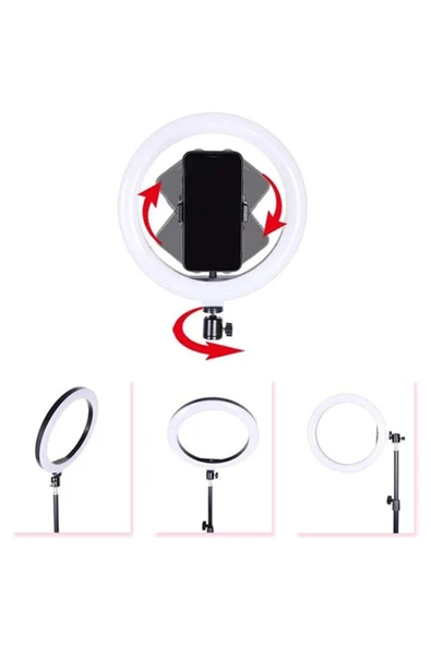 Akman ALLY 10 İnch Halka Led Tripod(1.30M)Youtuber Video Selfie Stüdyo Makyaj Işı? - ACL6206197-5524 - Resim 3