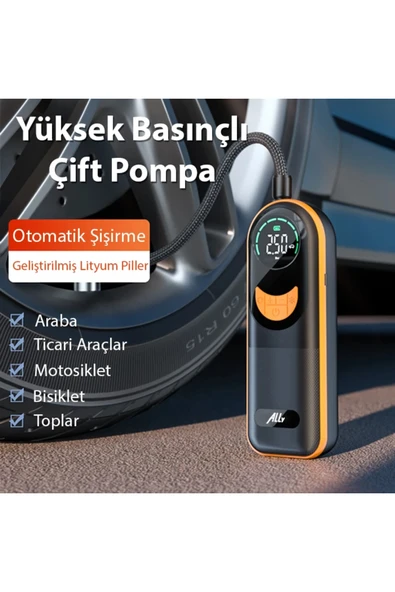 Akman ALLY ST-5520 Dijital Basınç Göstergeli Oto Lastik Şişirme Pompası Hava Kom - ACL6203307-9252 - Resim 3