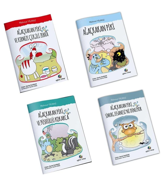 4 - 6 Yaş Ağaçkakan Piki Okuma Seti - 4 Kitap - Renkli İçerik