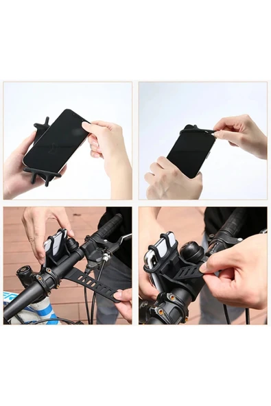 Akman Floveme Universal Sİlikon Bisiklet Motosiklet Telefon Tutucu-(1903) - ACL6209537-7294 - 4