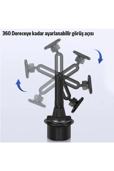 Akman Ally 360 Derece Döner Manyetik Araç Içi Telefon Tutucu - Bardak Tutucu Yeri i - ACL6206521-9030 - 5