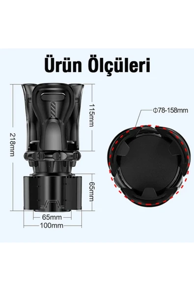 Akman ALLY SB-6099 Araç İçi Ayarlanabilir Bardak Ve Şişe Tutucu-(1903) - ACL6208576-8893 - 5