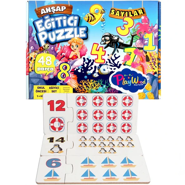 Playwood Ahşap Eğitici Puzzle Sayılar ürün görseli 1