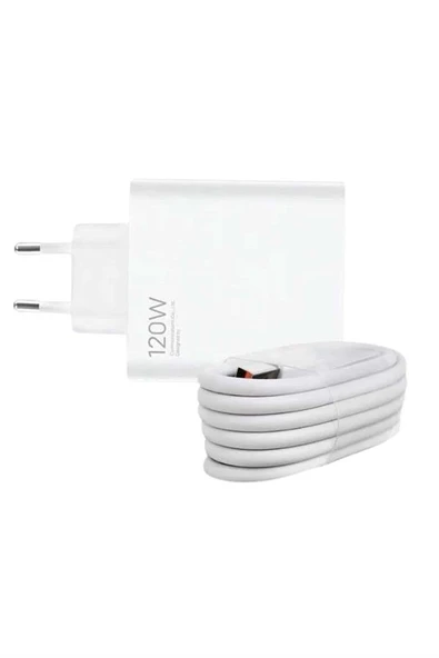 120 Watt Turbo Hızlı Şarj Aleti Seti Hızlı Şarj Adaptörü Beyaz - 4