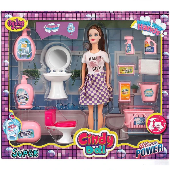 Cindy Doll Bebekli Lavabo ve Temizlik Seti 02452 - Resim 2