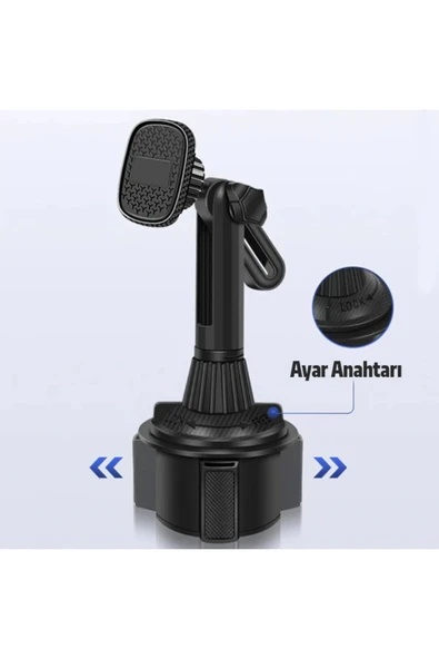 Akman Ally 360 Derece Döner Manyetik Araç Içi Telefon Tutucu - Bardak Tutucu Yeri i - ACL6206521-9030 - 4
