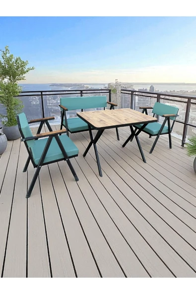 Dekoroom's Vera 2-1-1- bahçe balkon mobilyası , oturma grubu , çay seti - Resim 2