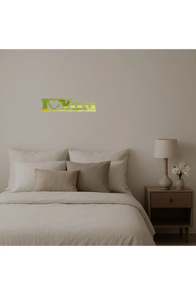 Akman Romantik Kalplerle Dekoratif İç Mekan Altın Aynalı Tablosu 15,8 cm x 3,9 cm - ACL6206925-9233 - 2