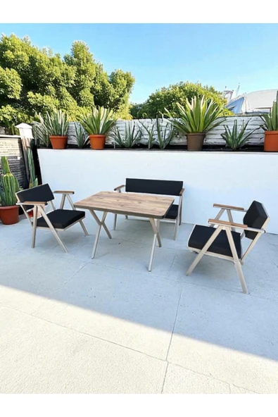 Dekoroom's 2-1-1-MASA-SALINCAK bahçe balkon mobilyası , oturma grubu , çay seti - Resim 4