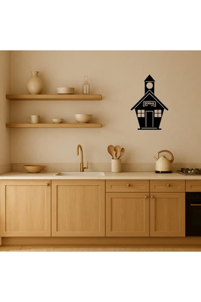 Akman Klasik Okul Binası Dekoratif Tablo 10,8 cm x 15,6 cm - ACL6201176-7717 - 2