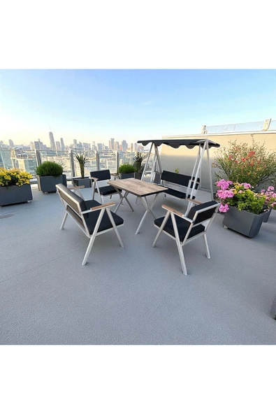 Dekoroom's 2-1-1-MASA-SALINCAK bahçe balkon mobilyası , oturma grubu , çay seti