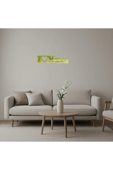 Akman Romantik Kalplerle Dekoratif İç Mekan Altın Aynalı Tablosu 15,8 cm x 3,9 cm - ACL6206925-9233