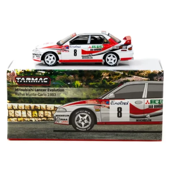Tarmac Works 1/64 Mitsubishi Lancer Evolution Rallye Monte-Carlo 1993 #8 - Resim 3