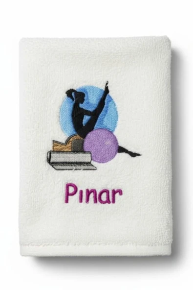 Kişiye Özel Nakışlı Pilates Temalı Spor ve Fitness Antreman Havlusu 50x90 cm - Resim 9