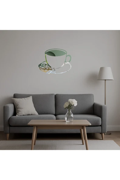 Akman Çay ve Kurabiye Tasarımlı Dekoratif Aynalı Tablo 15,7 cm x 12,1 cm - ACL6201238-9656 - 5