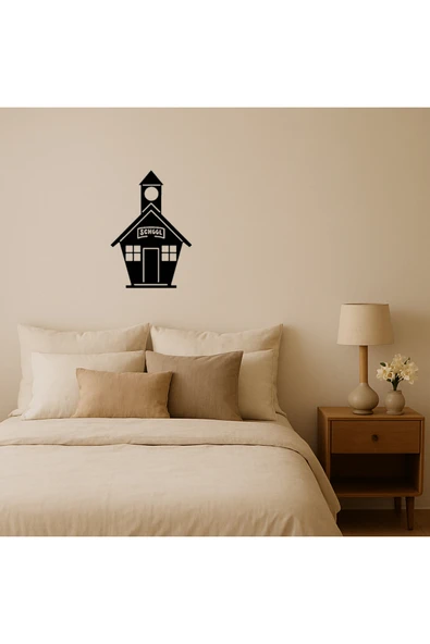 Akman Klasik Okul Binası Dekoratif Tablo 16,2 cm x 23,5 cm - ACL6201176-7717