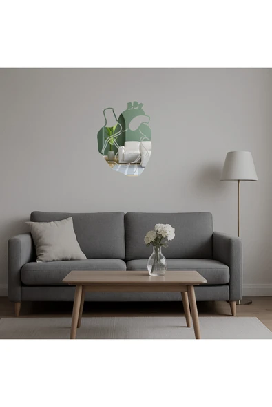 Akman Anatomik Kalp Tasarımlı Dekoratif Aynalı Tablo 11,4 cm x 15,7 cm - ACL6209638-1867 - 5