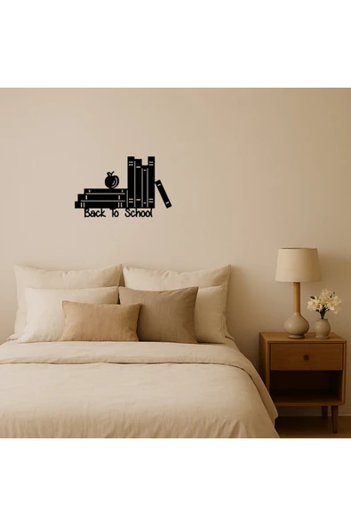 Akman Okula Dönüş Kitapları Temalı MDF Dekoratif Tablo 23,7 cm x 14,9 cm - ACL6205460-7423