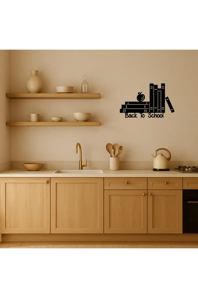 Akman Okula Dönüş Kitapları Temalı MDF Dekoratif Tablo 23,7 cm x 14,9 cm - ACL6205460-7423 - 2