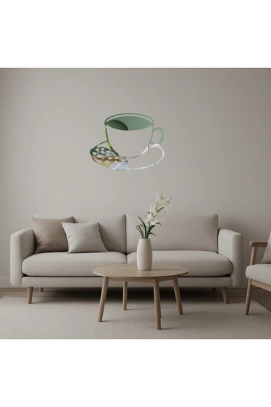 Akman Çay ve Kurabiye Tasarımlı Dekoratif Aynalı Tablo 15,7 cm x 12,1 cm - ACL6201238-9656