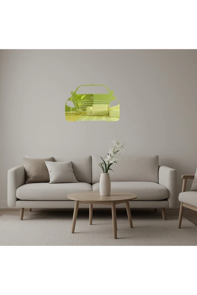 Akman Klasik Araba Tasarımlı Dekoratif Altın Aynalı Tablo 15,8 cm x 10,8 cm - ACL6209294-5118