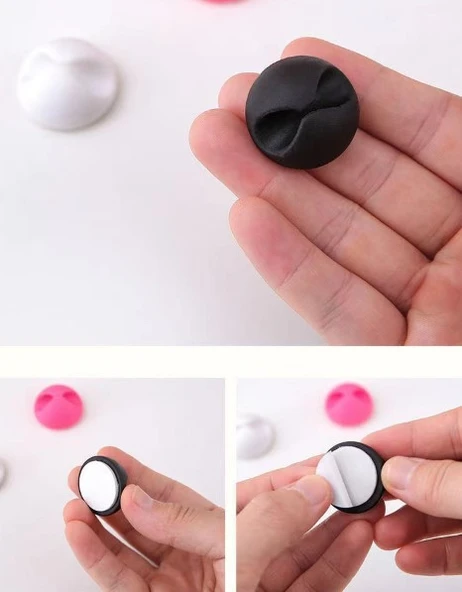 Siyah Beyaz Kablo Sabitleme Klipsi 10 lu - 3