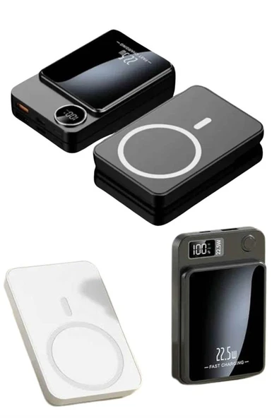 Taşınabilir Şarj Magsafe Powerbank 10.000 mAh Hızlı Şarj Led Göstergeli Kablosuz - 4