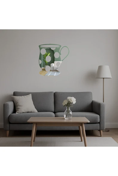 Akman Çay Fincanı Aynalı Tablo 14,9 cm x 15,7 cm - ACL6209527-5283 - 5