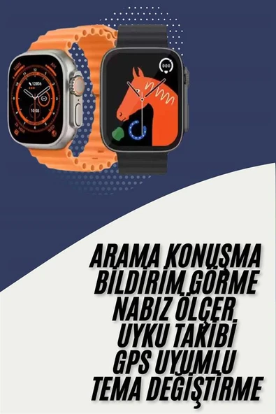 Akıllı Saat Kordon Hediyeli Güçlü Batarya Kapasiteli Titreşimli Bildirim Görme Unisex ürün görseli