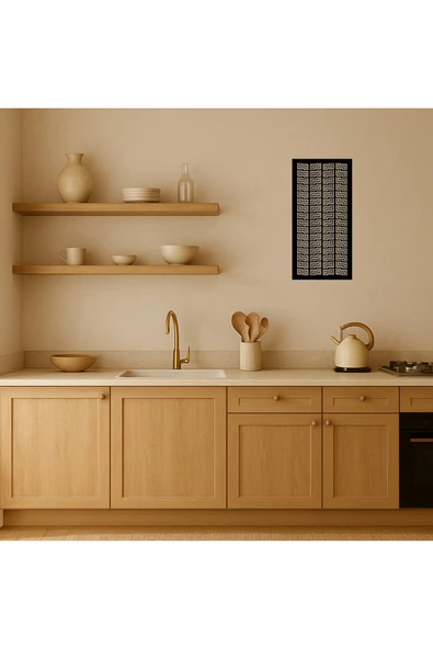 Akman Soyut Çiçek ve Geometrik Desenli MDF Duvar Tablosu 15,9 cm x 31,9 cm - ACL6203491-8923 - Resim 2