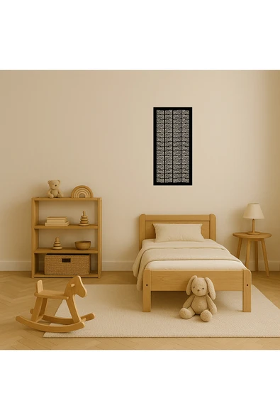 Akman Soyut Çiçek ve Geometrik Desenli MDF Duvar Tablosu 15,9 cm x 31,9 cm - ACL6203491-8923 - Resim 3