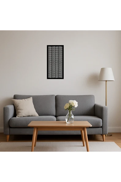 Akman Soyut Çiçek ve Geometrik Desenli MDF Duvar Tablosu 15,9 cm x 31,9 cm - ACL6203491-8923 - Resim 4