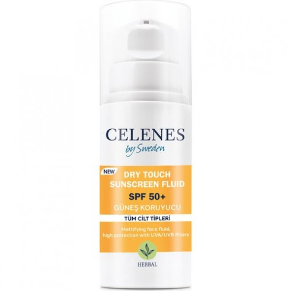 Celenes by Sweden Herbal Dry Touch Yüksek Korumalı Fluid 50 Spf / Güneş Koruyucu / Yüz Ve Dekolte Bölgesi