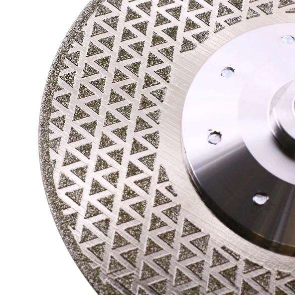 180 mm M14 Çift Taraflı Flanşlı Elektrolize Elmas Kesme Taşlama Testere Turbo Disk Mermer Kesim - Resim 3