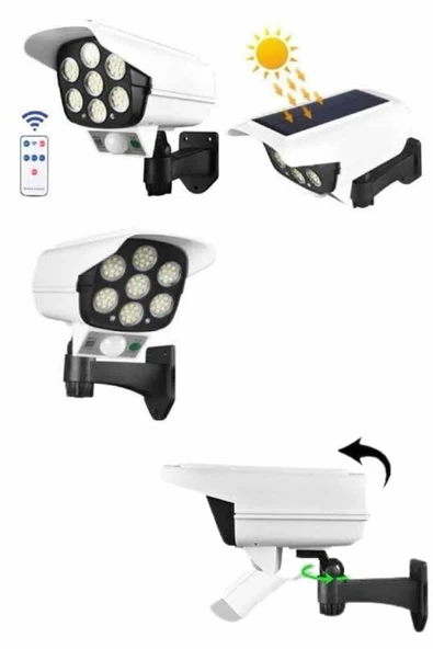Kamera Görünümlü Led Lamba Dönebilen Bahçe Aydınlatması Duvar Lambası - 5