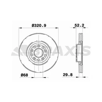 Vag On Fren Disk Aynası Havalı A6 Avant 1.8t / 2.4t / 2.5tdi / 2.7t / 2.8 Quatro - Braxıs Ae0771 ürün görseli