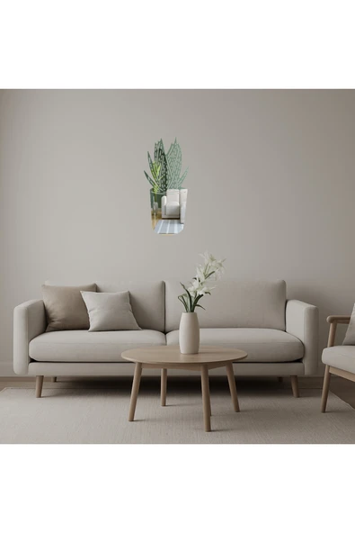 Akman Aloe Vera Tasarımlı Aynalı Tablo 14,5 cm x 31,6 cm - ACL6204280-7779 ürün görseli 1