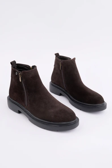 Muggo ASTRA Hakiki Deri Çift Fermuarlı Erkek Casual Kışlık Bot