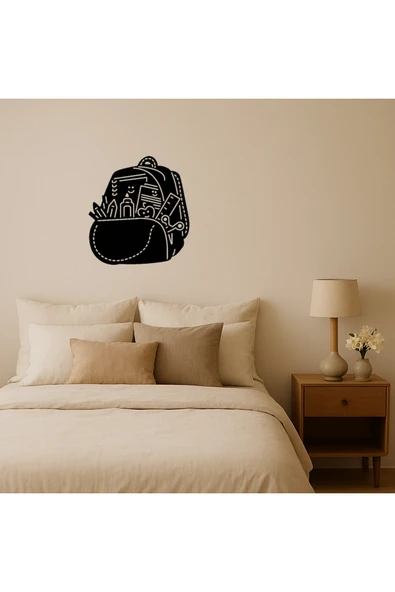 Akman Okul Çantası Tasarımlı Dekoratif Tablo 29,1 cm x 31,4 cm - ACL6202231-8308