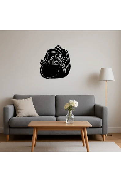 Akman Okul Çantası Tasarımlı Dekoratif Tablo 29,1 cm x 31,4 cm - ACL6202231-8308 - 4