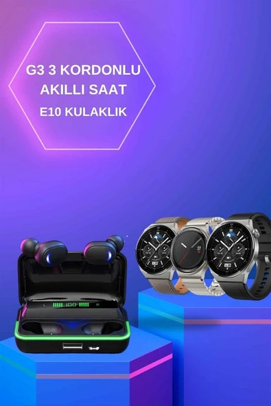 Yeni Nesil Akıllı Saat Ve Bluetooth Kulaklık Titreşim Bildirimleri Uyku Takibi ürün görseli
