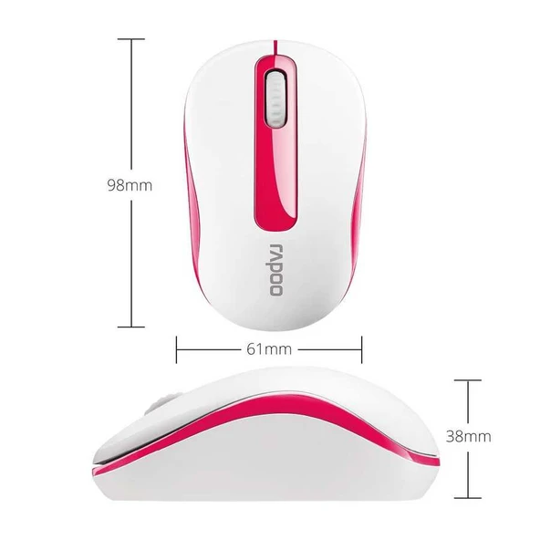 Rapoo 17300 M10 Plus 1000Dpı Kırmızı / Beyaz Kablosuz Mouse - 4