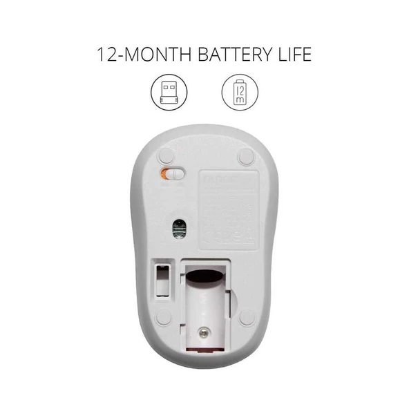 Rapoo 17300 M10 Plus 1000Dpı Kırmızı / Beyaz Kablosuz Mouse - 5